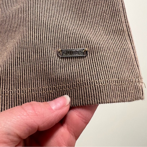 GUESS MENS ribbed short sleeved tee, tan, M‎ - Picture 3 of 5